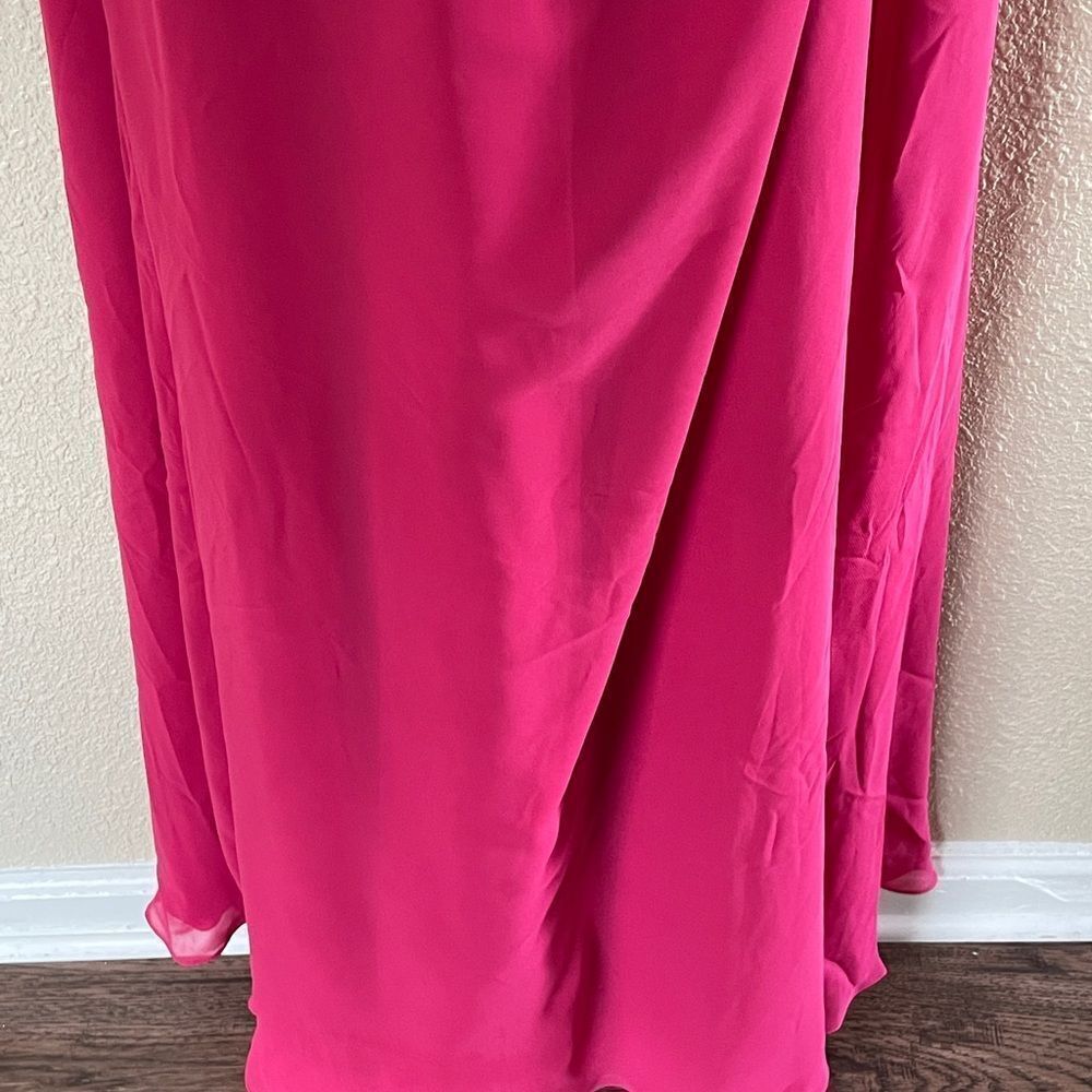 Morilee By Madeline Gardner Maxi Strappy Formal Dress Bridesmaid Berry Pink 12 - Picture 5 of 16
